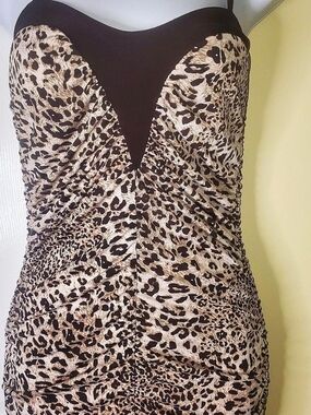 🐆 Touch Me NWT Leopard Print Ruched Bodycon Mini Dress | Size M 🐆